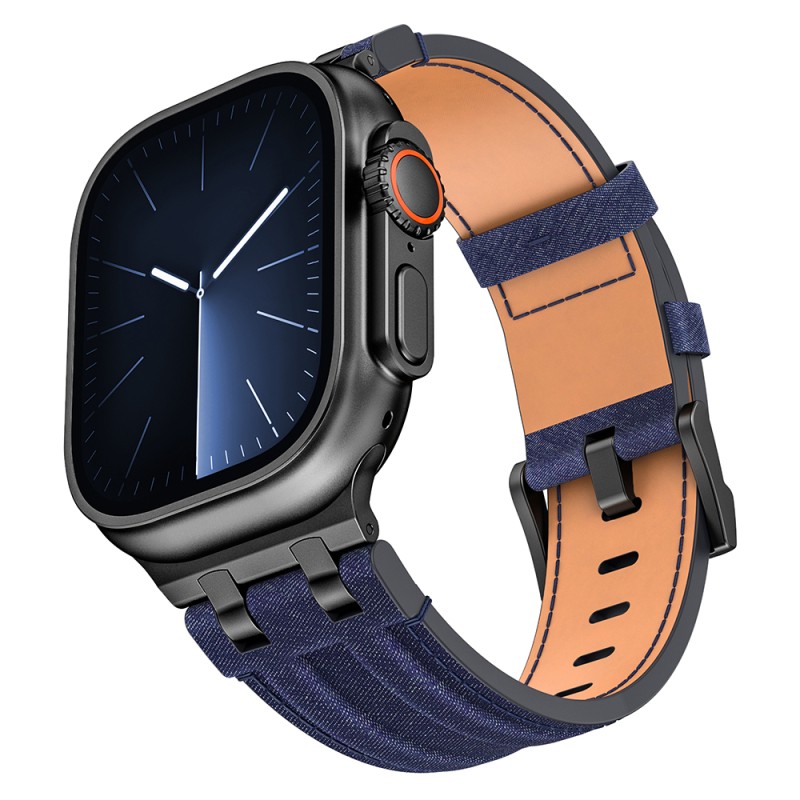 Apple Watch 7 45mm Zore KRD-153 Kot Kumaş Tasarımlı Kordon - 2