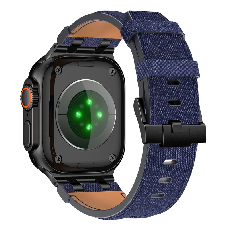 Apple Watch 7 45mm Zore KRD-153 Kot Kumaş Tasarımlı Kordon - 7