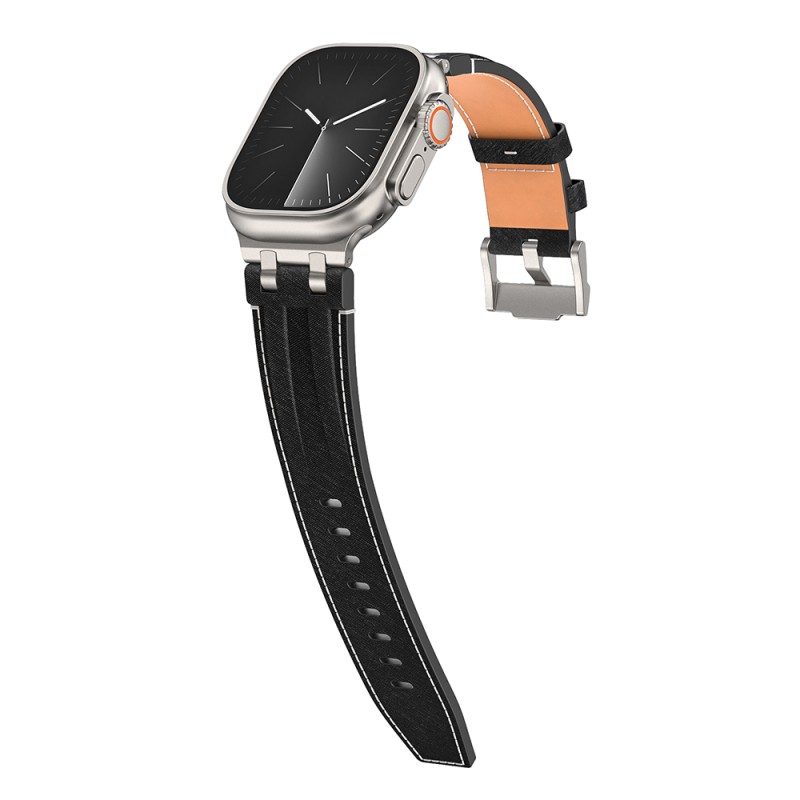 Apple Watch 7 45mm Zore KRD-153 Kot Kumaş Tasarımlı Kordon - 12