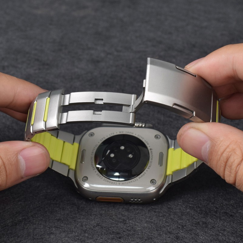 Apple Watch 7 45mm Zore KRD-155 Metal Silikon Kordon - 7