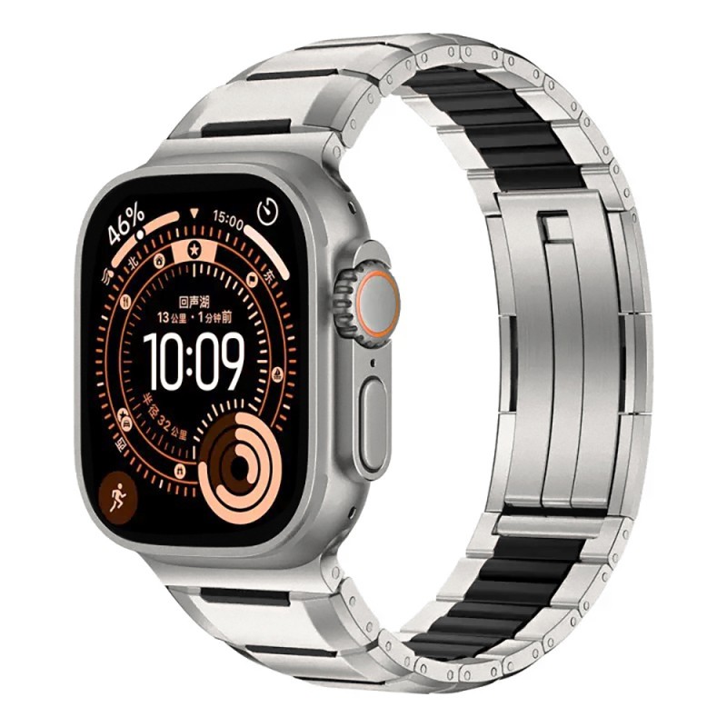 Apple Watch 7 45mm Zore KRD-155 Metal Silikon Kordon - 3