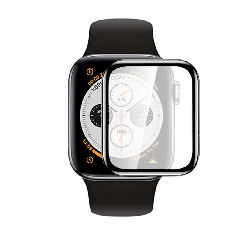 Apple Watch 7 45mm Zore Mat Eko PMMA Pet Saat Ekran Koruyucu - Siyah