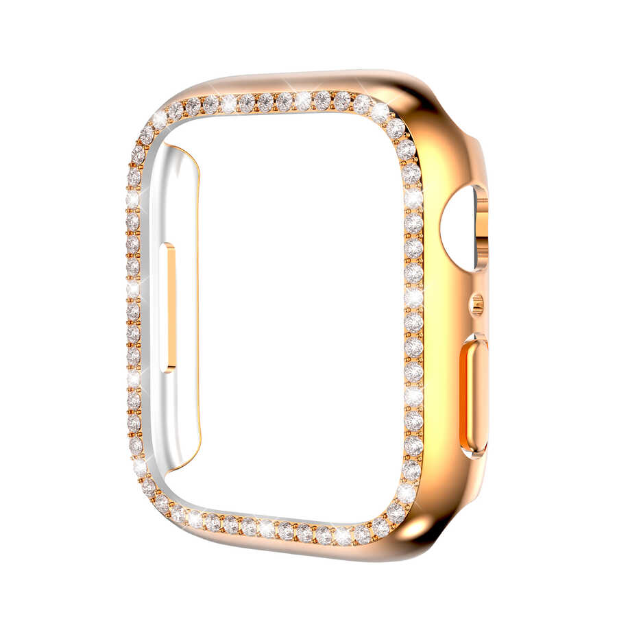 Apple Watch 7 45mm Zore Watch Gard 05 Sert PC Koruyucu - Rose Gold