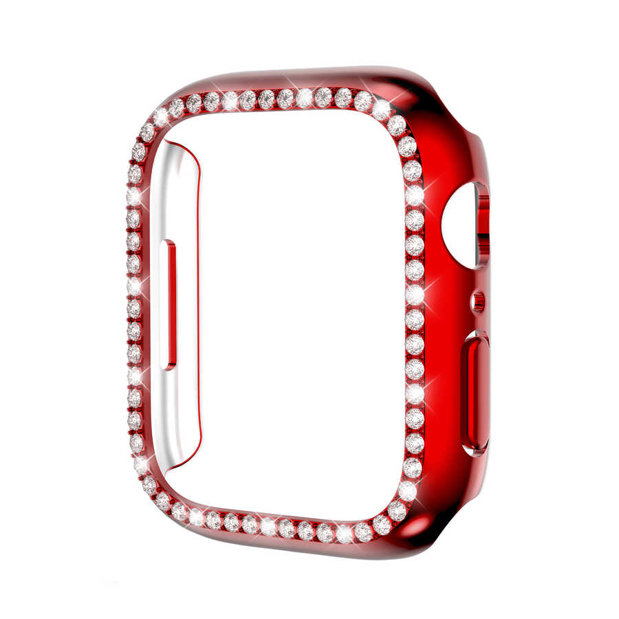 Apple Watch 7 45mm Zore Watch Gard 05 Sert PC Koruyucu - Kırmızı