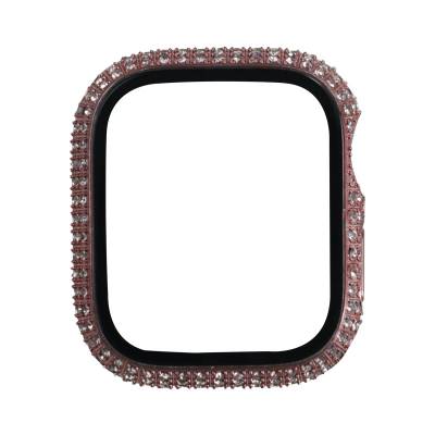 Apple Watch 7 45mm Zore Watch Gard 24 Kenarları Taşlı Sert PC Kasa Ve Ekran Koruyucu - Zore