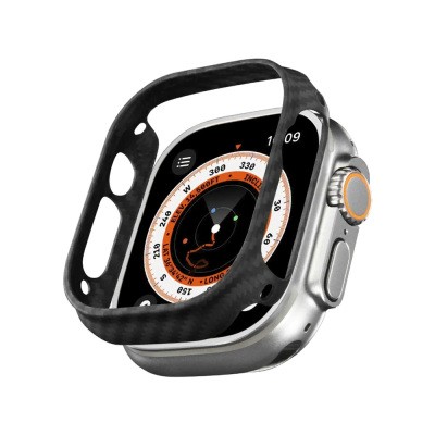 Apple Watch Ultra 49mm 600D Aramid Fiber Classic Series Black-Grey Twill Case Protective Pitaka Air Case - 7