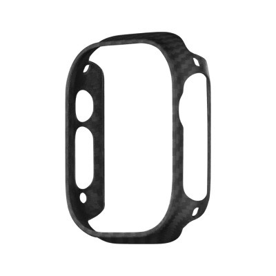 Apple Watch Ultra 49mm 600D Aramid Fiber Classic Series Black-Grey Twill Case Protective Pitaka Air Case - 9