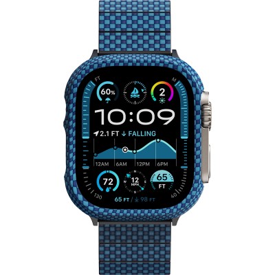 Apple Watch Ultra 49mm 600D Aramid Fiber Classic Series Black-Grey Twill Case Protective Pitaka Air Case - 10