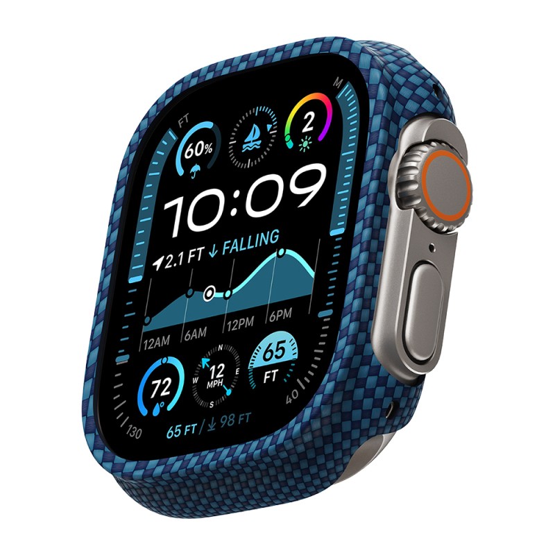 Apple Watch Ultra 49mm 600D Aramid Fiber Classic Series Black-Grey Twill Case Protective Pitaka Air Case - 3