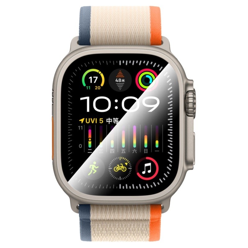 Apple Watch Ultra 49mm CaseWorld Alloy Series Sapphire Smartwatch Tempered Glass Screen Protector - 3