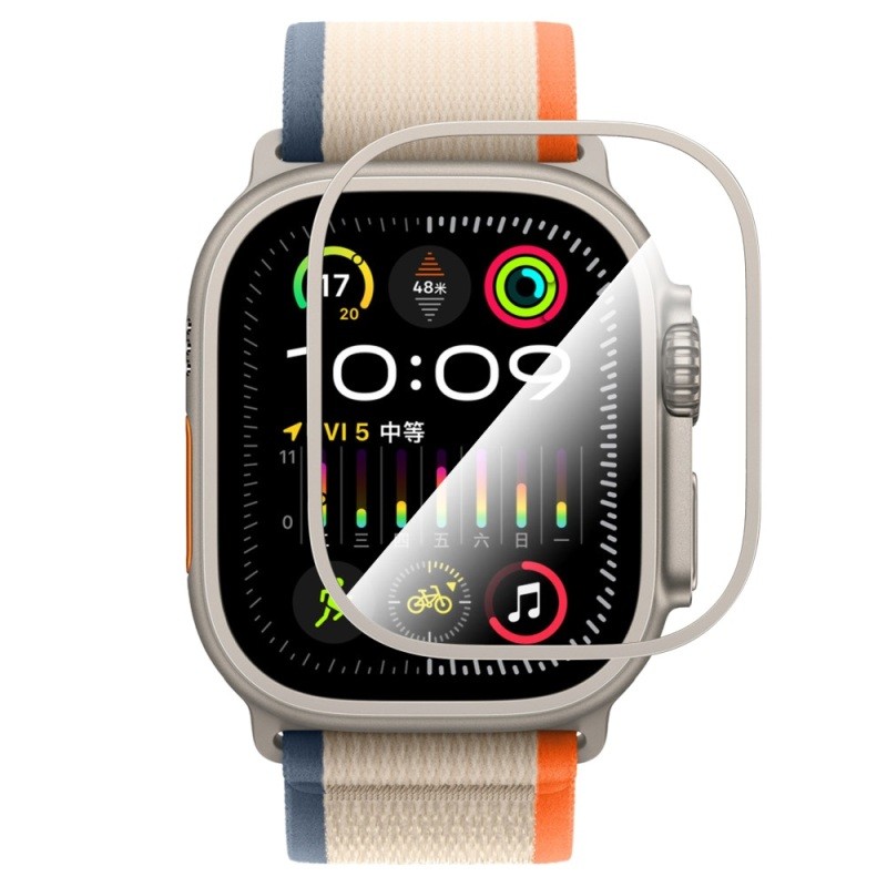 Apple Watch Ultra 49mm CaseWorld Alloy Serisi Safir Akıllı Saat Temperli Cam Ekran Koruyucu - 4