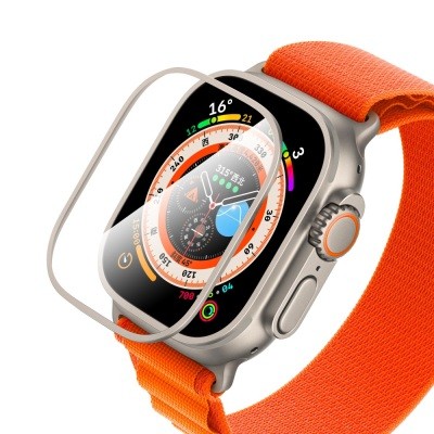 Apple Watch Ultra 49mm CaseWorld Alloy Serisi Safir Akıllı Saat Temperli Cam Ekran Koruyucu - 5