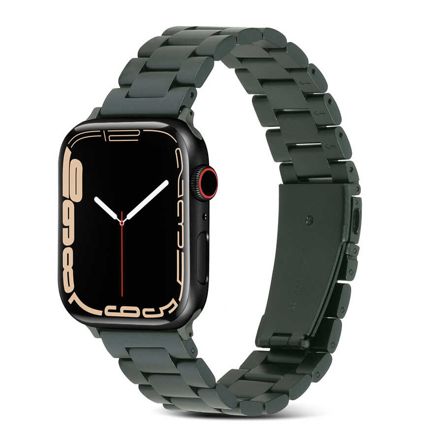 Apple Watch Ultra 49mm Kordon KRD-04 Metal Strap Kayış - Olive