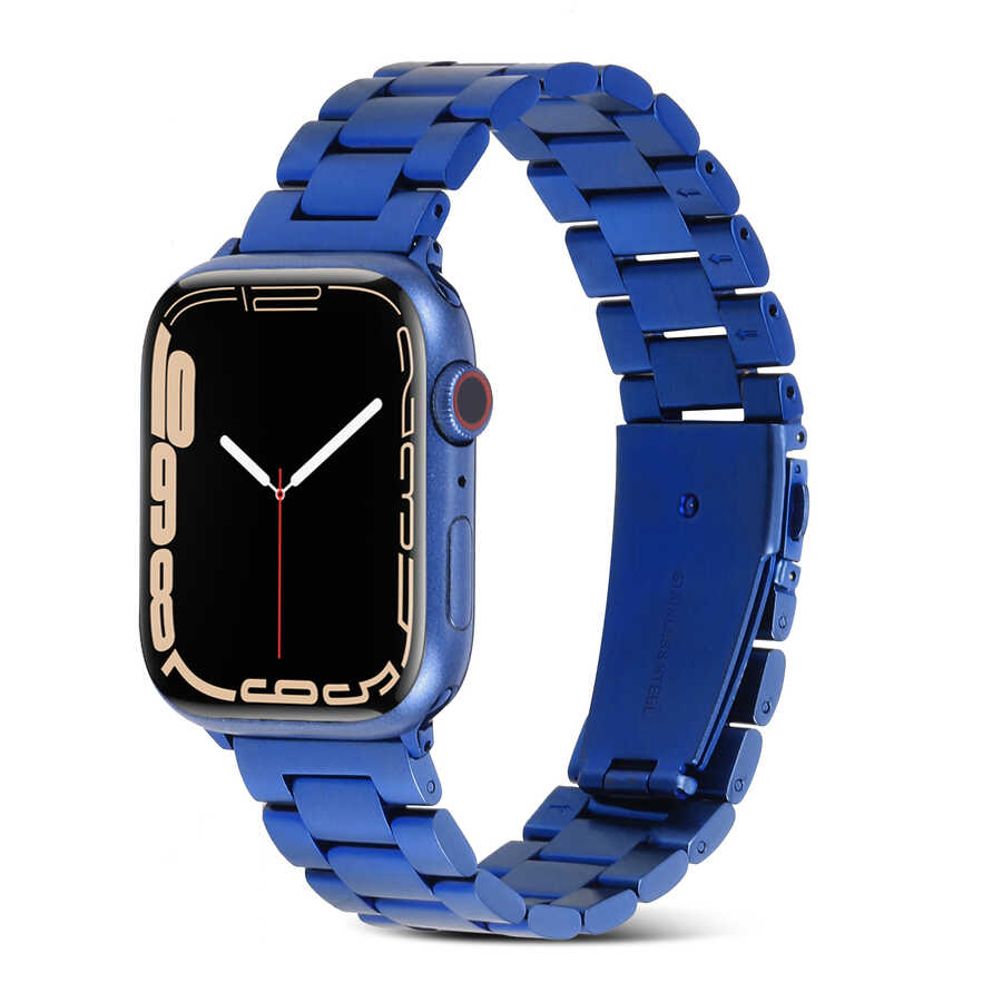 Apple Watch Ultra 49mm Kordon KRD-04 Metal Strap Kayış - Mavi