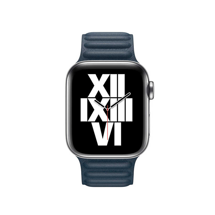​​​Apple Watch Ultra 49mm Kordon KRD-34 Deri Strap Kayış - Lacivert