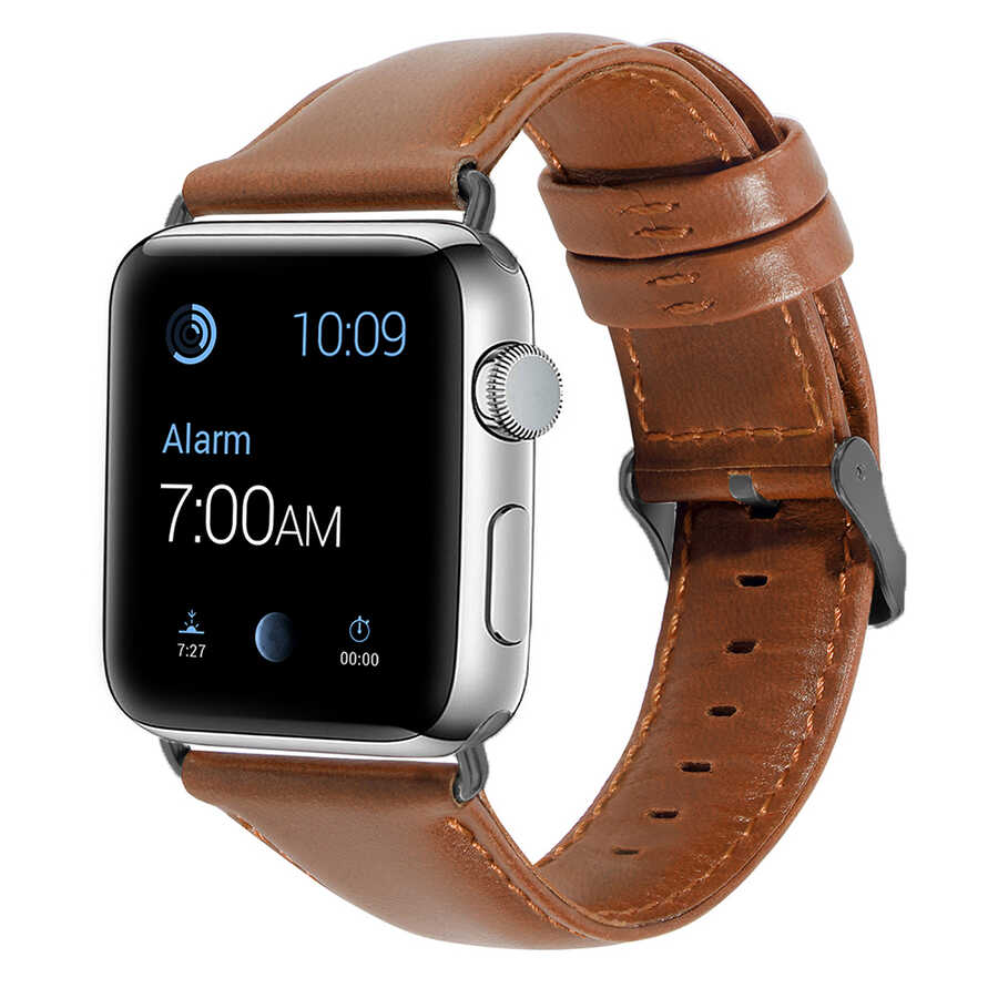 ​​​Apple Watch Ultra 49mm Kordon Luxury Leather Deri Strap Kayış - NO2