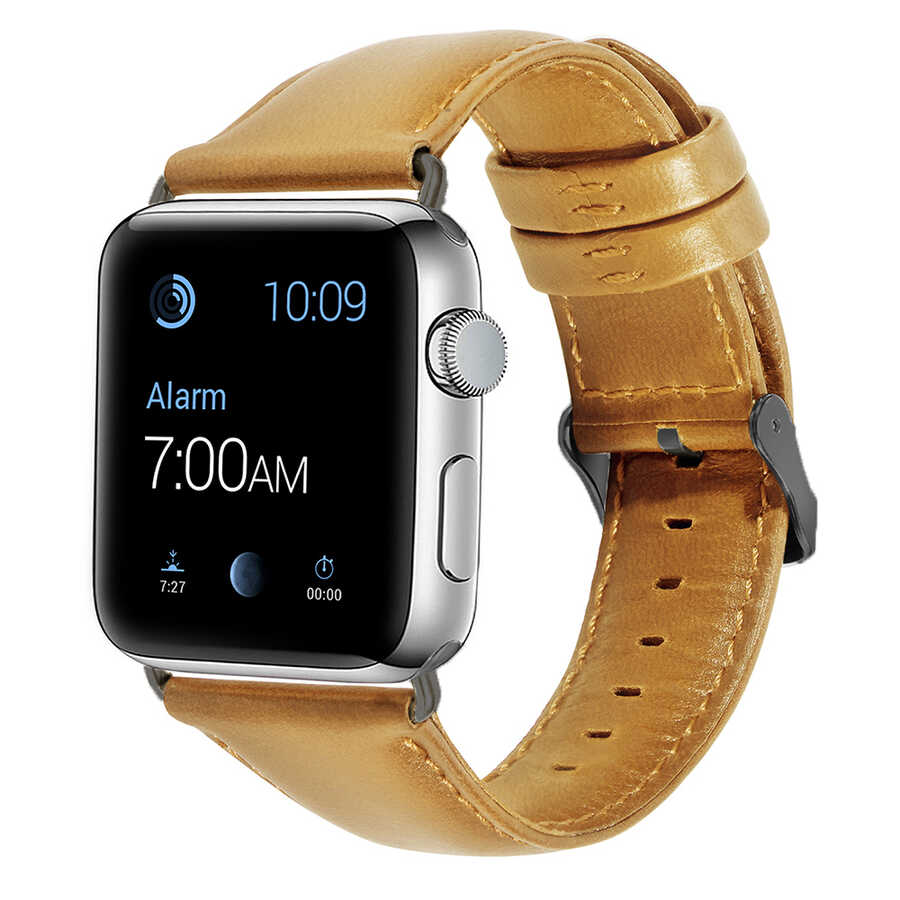 ​​​Apple Watch Ultra 49mm Kordon Luxury Leather Deri Strap Kayış - NO3