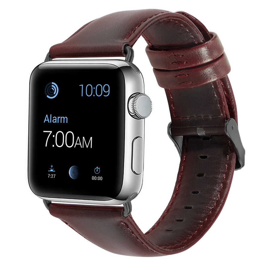 ​​​Apple Watch Ultra 49mm Kordon Luxury Leather Deri Strap Kayış - NO4