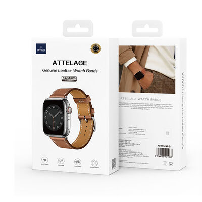 Apple Watch Ultra 49mm Kordon Wiwu Attleage Watchband Hakiki Deri Strap Kayış