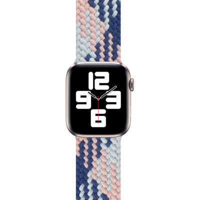 Apple Watch Ultra 49mm Kordon Wiwu Braided Solo Loop Contrast Color Medium Strap Kayış