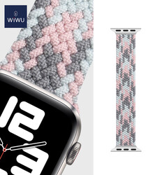 Apple Watch Ultra 49mm Kordon Wiwu Braided Solo Loop Contrast Color Medium Strap Kayış - Thumbnail