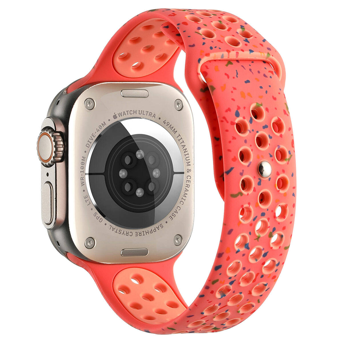 Apple Watch Ultra 49mm Kordon Yeni Seri 2023 KRD-02 Silikon Strap Kayış - Turuncu