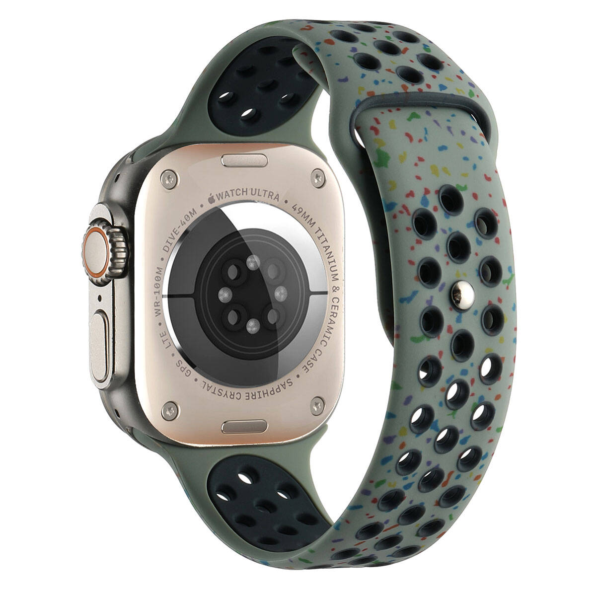 Apple Watch Ultra 49mm Kordon Yeni Seri 2023 KRD-02 Silikon Strap Kayış - Haki