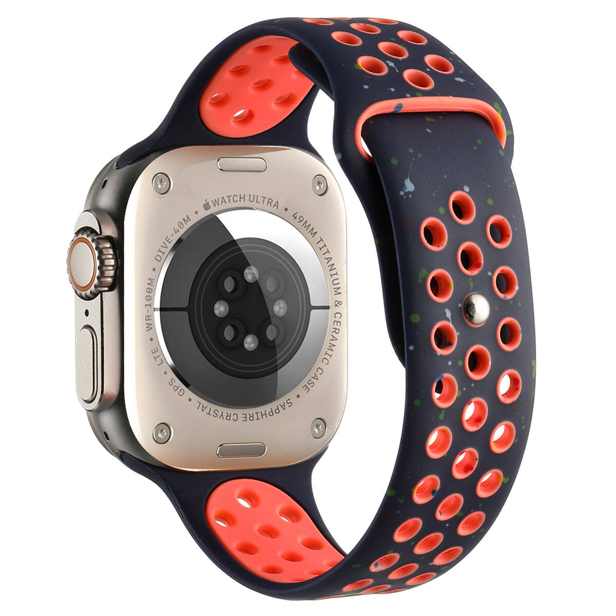 Apple Watch Ultra 49mm Kordon Yeni Seri 2023 KRD-02 Silikon Strap Kayış - Lacivert