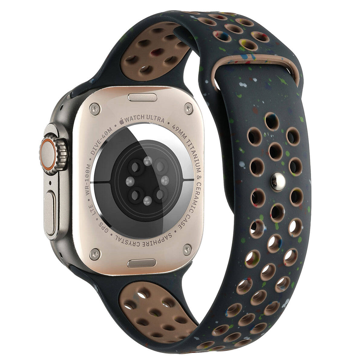 Apple Watch Ultra 49mm Kordon Yeni Seri 2023 KRD-02 Silikon Strap Kayış - Siyah