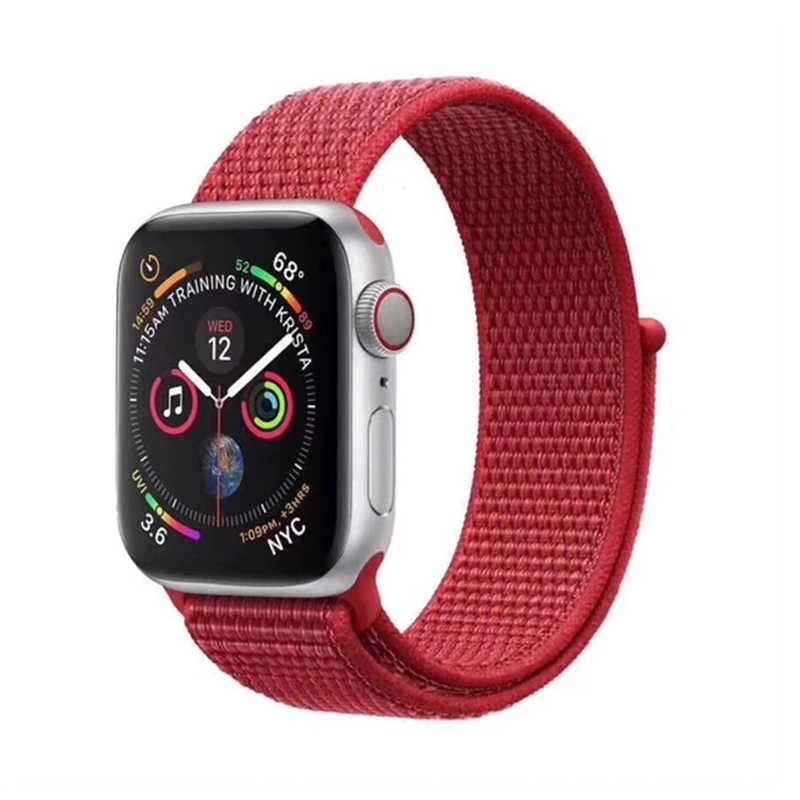 Apple Watch Ultra 49mm Kordon Zore KRD-03 Hasır Strap Kayış - Kırmızı