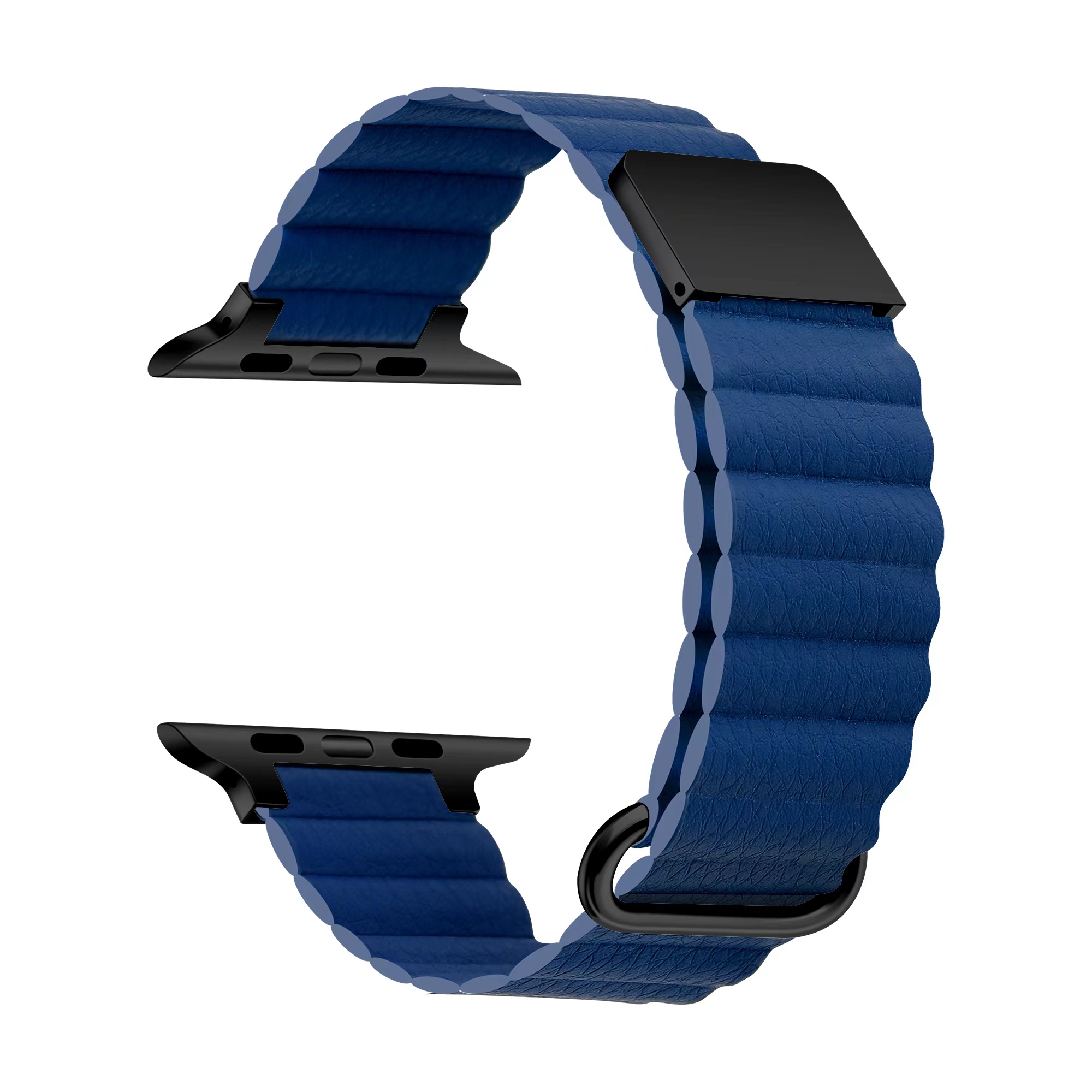 ​​​Apple Watch Ultra 49mm KRD-78 PU Deri Kordon Strap Kayış - Lacivert