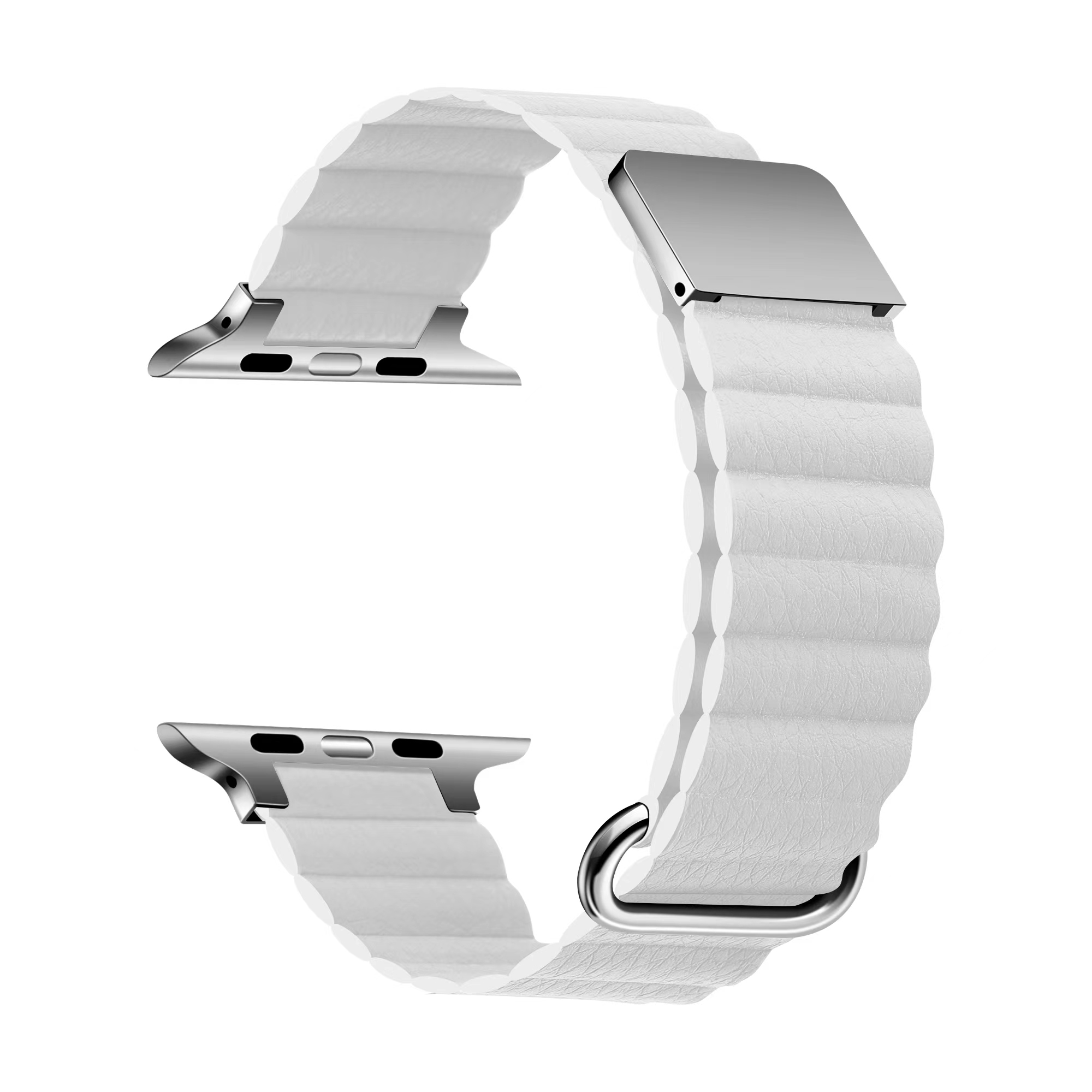 ​​​Apple Watch Ultra 49mm KRD-78 PU Deri Kordon Strap Kayış - Beyaz
