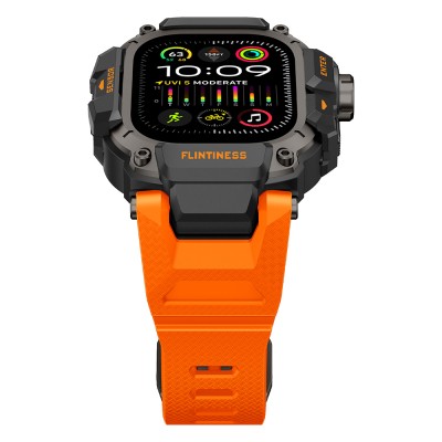 Apple Watch Ultra 49mm Mohseven iWatch Punk Fortress Series Silicone Strap with Case Protector - 10
