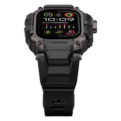 Apple Watch Ultra 49mm Mohseven iWatch Punk Fortress Series Silicone Strap with Case Protector - 11