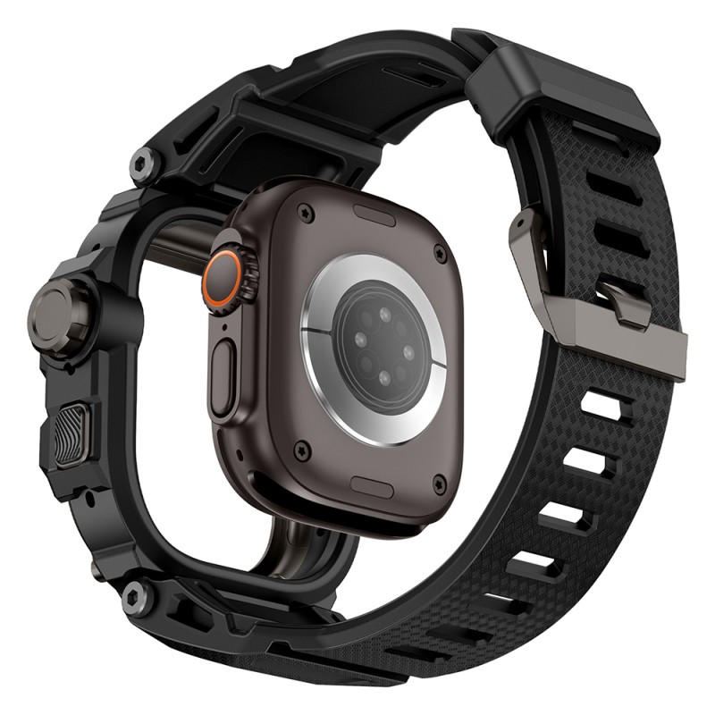 Apple Watch Ultra 49mm Mohseven iWatch Punk Fortress Series Silicone Strap with Case Protector - 20
