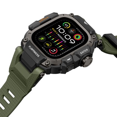 Apple Watch Ultra 49mm Mohseven iWatch Punk Fortress Serisi Kasa Koruyuculu Silikon Kordon - 13