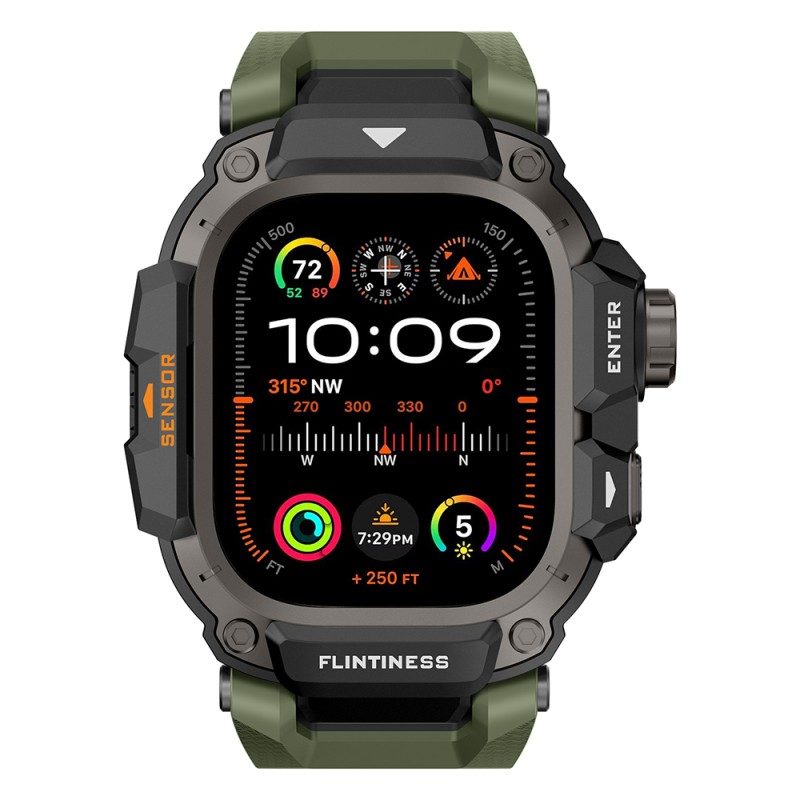 Apple Watch Ultra 49mm Mohseven iWatch Punk Fortress Serisi Kasa Koruyuculu Silikon Kordon - 21