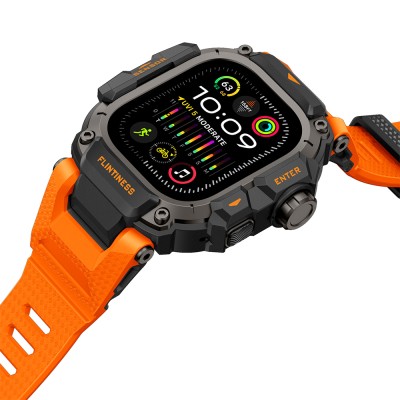 Apple Watch Ultra 49mm Mohseven iWatch Punk Fortress Serisi Kasa Koruyuculu Silikon Kordon - 16