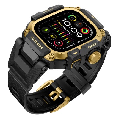 Apple Watch Ultra 49mm Mohseven iWatch Punk Fortress Serisi Kasa Koruyuculu Silikon Kordon - 8
