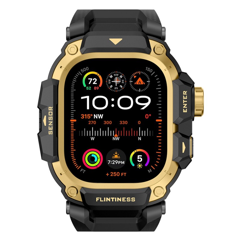 Apple Watch Ultra 49mm Mohseven iWatch Punk Fortress Serisi Kasa Koruyuculu Silikon Kordon - 23