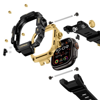 Apple Watch Ultra 49mm Mohseven iWatch Punk Fortress Serisi Kasa Koruyuculu Silikon Kordon - 26