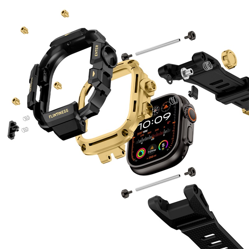 Apple Watch Ultra 49mm Mohseven iWatch Punk Fortress Serisi Kasa Koruyuculu Silikon Kordon - 26
