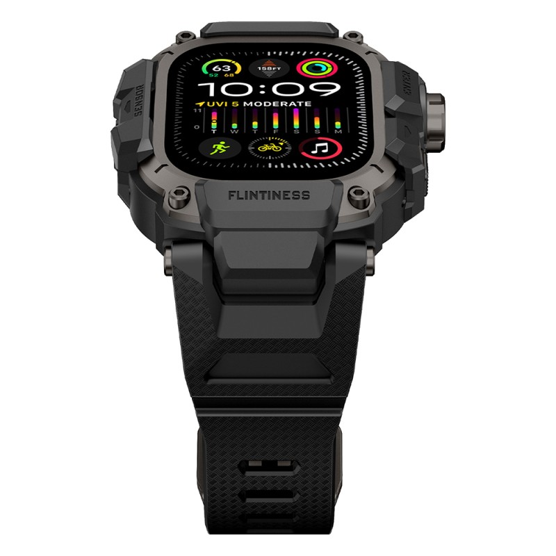 Apple Watch Ultra 49mm Mohseven iWatch Punk Fortress Serisi Kasa Koruyuculu Silikon Kordon - 11