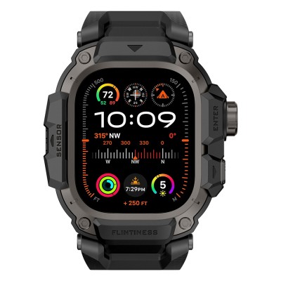 Apple Watch Ultra 49mm Mohseven iWatch Punk Fortress Serisi Kasa Koruyuculu Silikon Kordon - 24