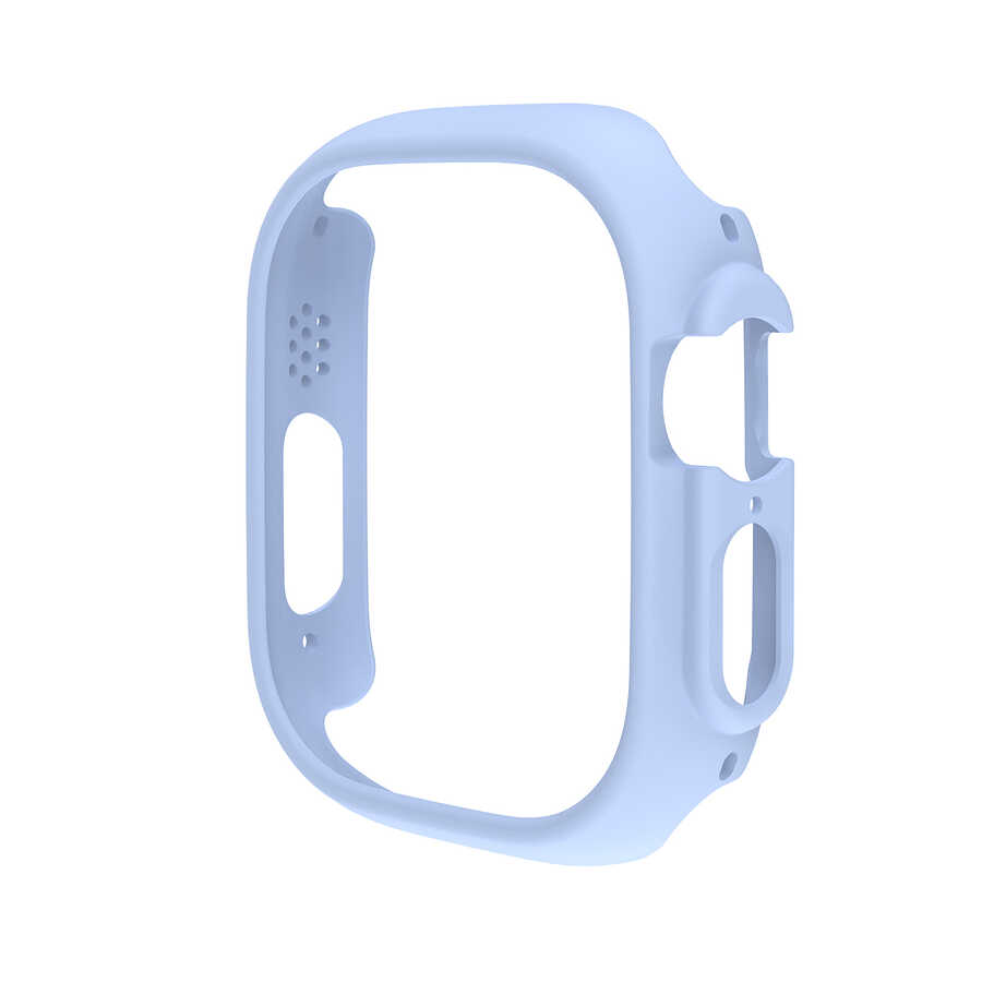 Apple Watch Ultra 49mm Sert PC Kasa Koruyucu Zore Watch Gard 18 - Mavi Açık