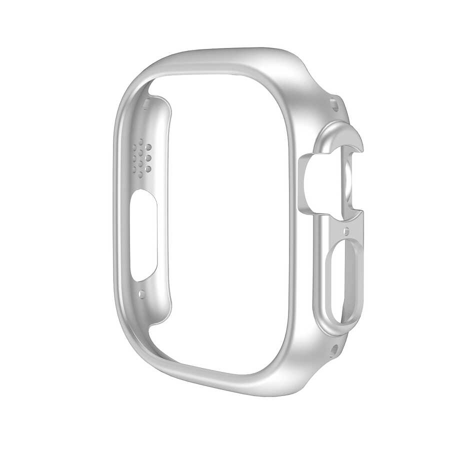 Apple Watch Ultra 49mm Sert PC Kasa Koruyucu Zore Watch Gard 18 - Gümüş