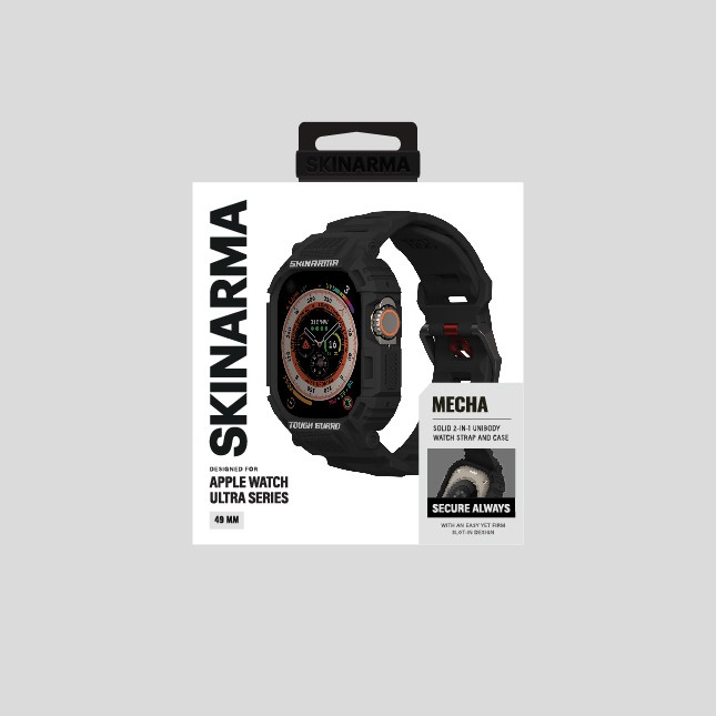 Apple Watch Ultra 49mm Skinarma Mecha 2in1 TPU Kasa Koruyucu + Silikon Kordon - 16