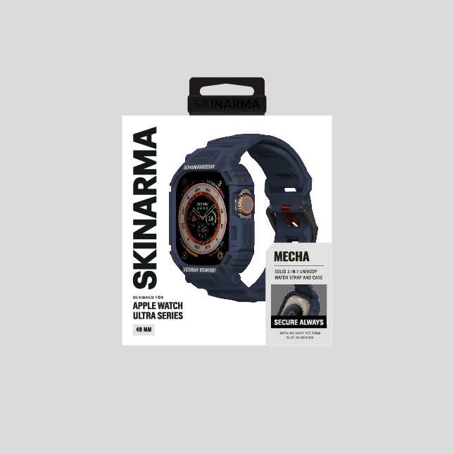 Apple Watch Ultra 49mm Skinarma Mecha 2in1 TPU Kasa Koruyucu + Silikon Kordon - 17