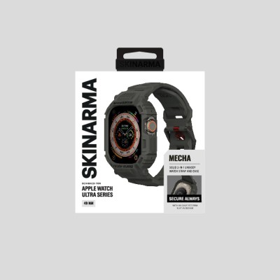 Apple Watch Ultra 49mm Skinarma Mecha 2in1 TPU Kasa Koruyucu + Silikon Kordon - 18
