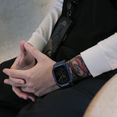 Apple Watch Ultra 49mm Skinarma Mecha 2in1 TPU Kasa Koruyucu + Silikon Kordon - 13